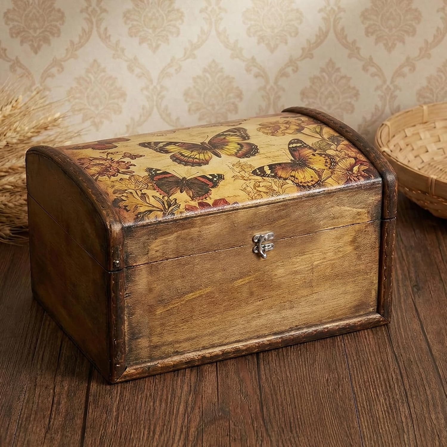 Pack of 2 Quick Closure, Vintage Box Closure, Small, Latch Hook, Left Latch Hook, Hasp Latch, Snap Clasp, Metal, Quick Release for DIY Small Wooden Box, Jewellery Box, Wine Box