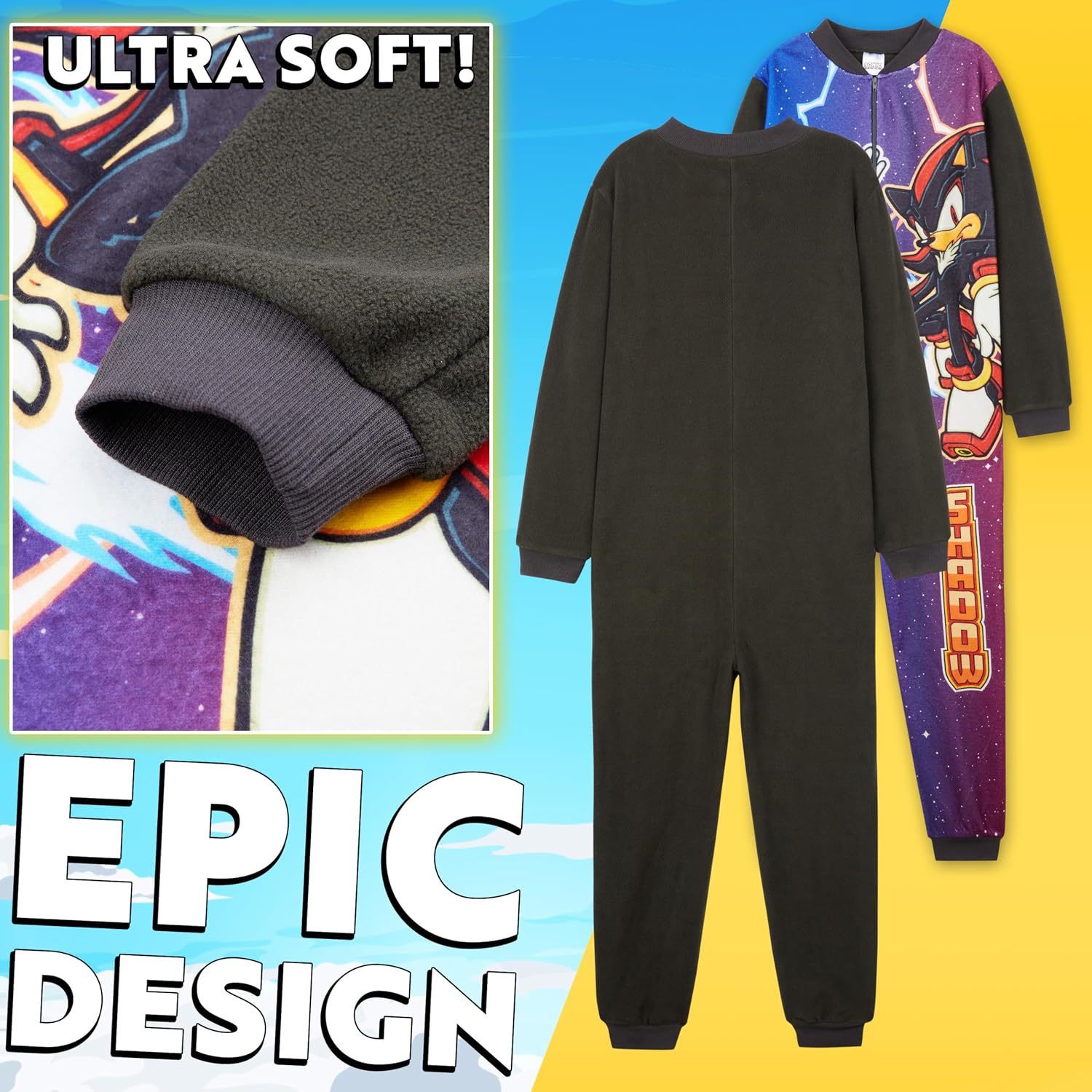 Get Trend One-Piece Pajamas for Boys, Kids, Soft Fleece Jumpsuit, Zip Front Sleepwear, Lounge Wear, Gifts for Boys