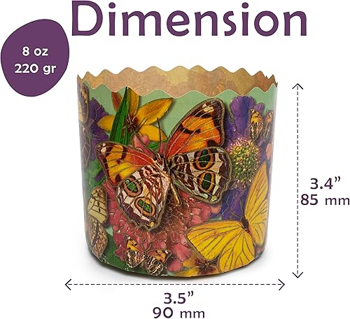 Miniatura 2 de QG Group LOVARE - Molde de papel Panettone grande  12 piezas, 3.14 x 4.33 pulgadas de ancho (3.1 in x 43.3 in)  moldes redondos para hornear de