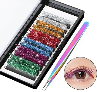 Extensiones de pestañas postizas de colores c...