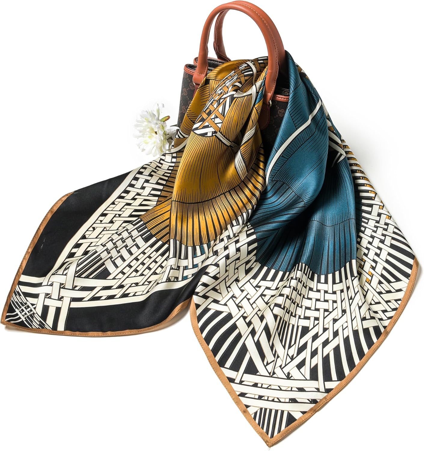 100% Pure Mulberry Silk Scarf 35" Large Square Lightweight Headscarf –Women’s Hair Wraps The shawl-With Gift Packed - Image 2