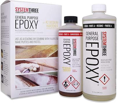 System Three General Purpose Epoxy Resin with #2 Medium Hardener, 1.5 Quarts, Medium Amber