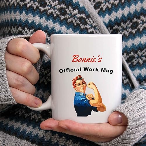 Miniatura 2 de Bonnie Taza de café  Taza de trabajo oficial de cerámica personalizada con nombre, idea de regalo personalizada para mujeresniñas, regalo