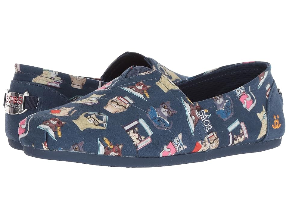 

BOBS from SKECHERS BOBS Plush - Studious Cats (Navy) Women's Slip on Shoes