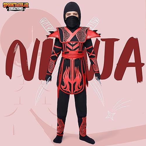 Miniatura 2 de Spooktacular Creations Disfraz de ninja de Halloween para niños, disfraz de ninja para niños pequeños, disfraz de Halloween, fiestas de disfraces