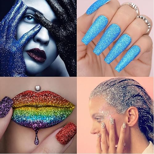 Miniatura 7 de Purpurina ultrafina para uñas, juego de 45 colores, polvo de purpurina de resina extrafina, purpurina holográfica e iridiscente para resina epoxi,