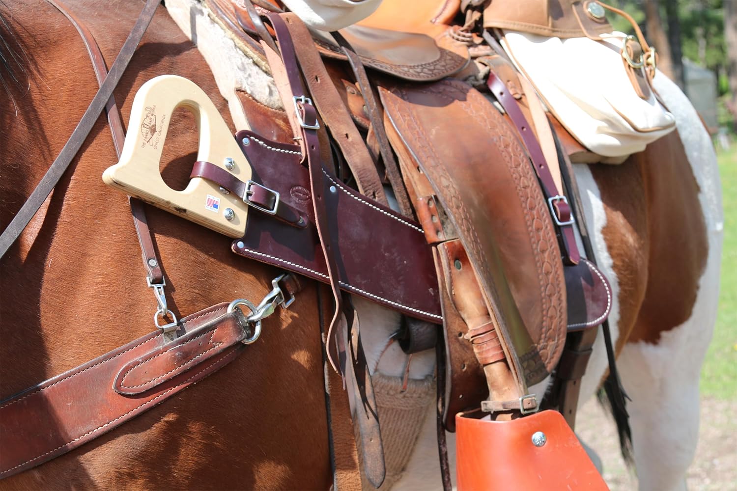 Outfitters Supply Hand Saw, Fanno Trail Saw with Premium Leather Scabbard & Cut-On-The-Pull Curved Blade for Hunting, Camping, Trail-Riding & Bushcraft; 22.5"