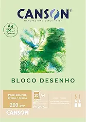 Bloco desenho creme A4 200g com 20 folhas Canson