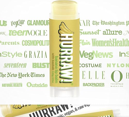 Miniatura 4 de Hurraw! Bálsamo labial de plátano orgánico, certificado vegano, sin crueldad y sin gluten. Sin OMG, ingredientes 100% naturales. Sin abejas, karité,