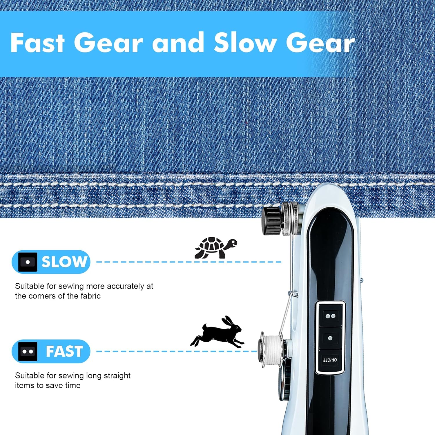 Handheld Sewing Machine, Portable Mini Sewing Machine for Beginners Adults, Easy to Use & Quick Home Clothing Repair Tools, Suitable for Sewing Fabrics, Clothes, Curtains, Family Travel, DIY - Image 7