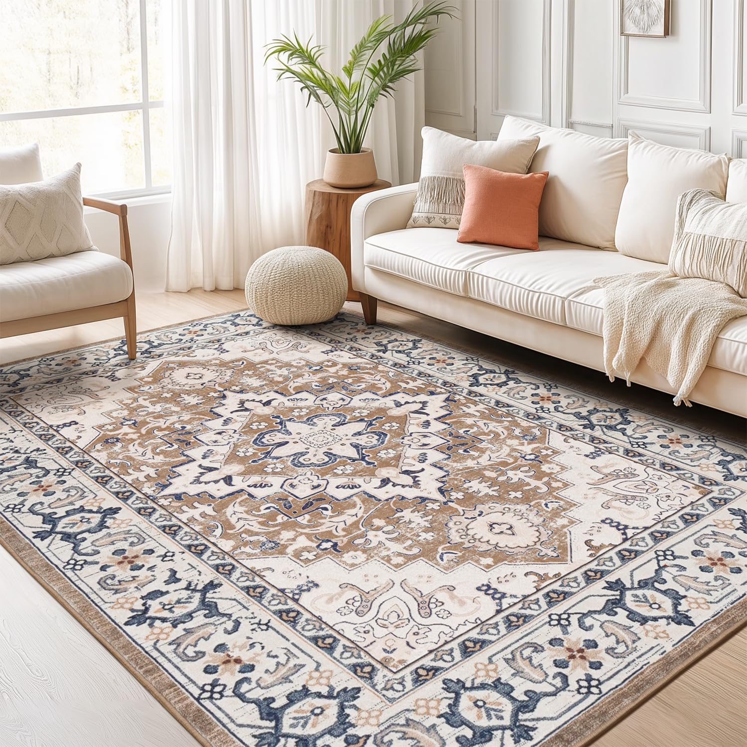 Lofus 5x7 Area Rugs for Living Room Washable Area Rug Rugs for Bedroom Kitchen Vintage Boho Carpet Soft