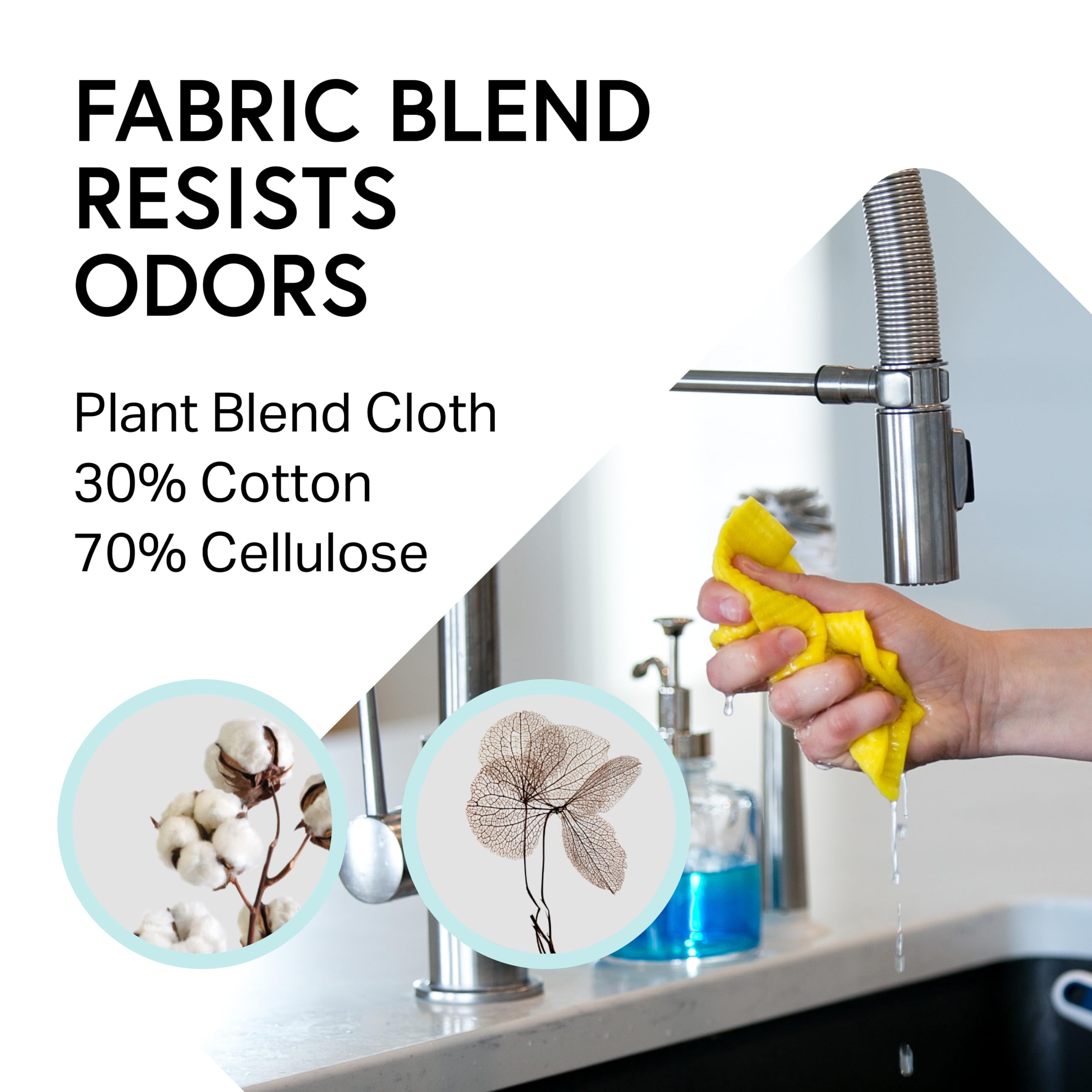 Paños de esponja de celulosa suecos - Paquete de 10 paños de limpieza ecológicos, reutilizables y sin olor para la cocina - Paño absorbente para platos (10 paños)