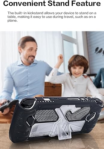 Miniatura 8 de Funda protectora para ASUS ROG Ally, funda de TPU para ASUS ROG Ally con soporte, incluye 2 protectores de pantalla de vidrio templado ASUS ROG