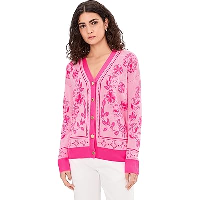 Lilly Pulitzer Maralisa Cardigan conch shell pink follow the sun jacquard