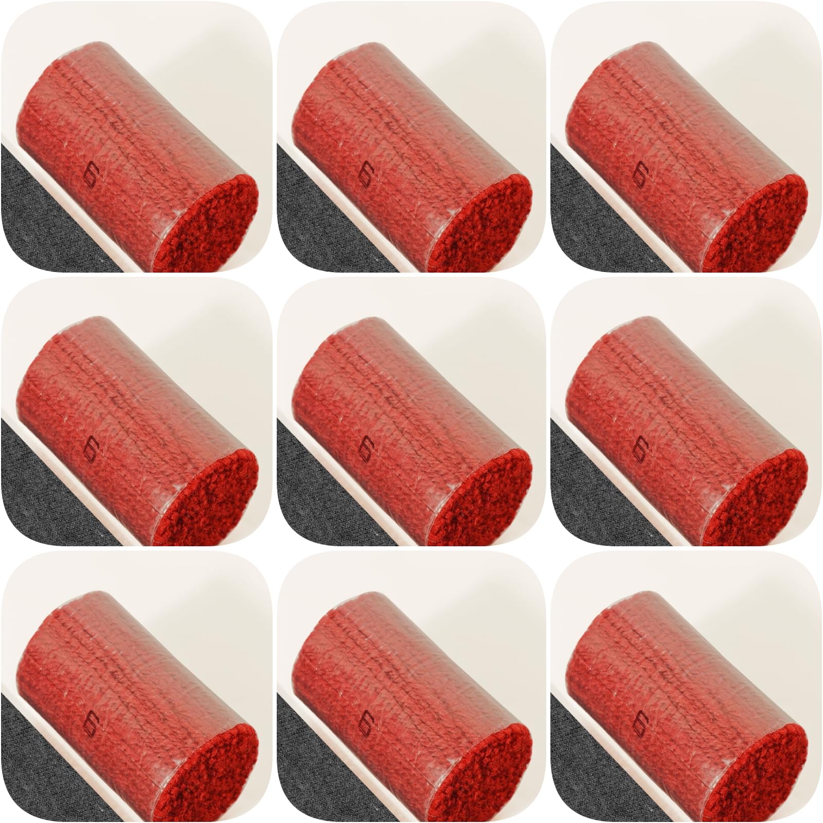 Yglnden 10 Bundles Latch Hook Kit Colorful Yarn Bundles Cut Rug DIY Latch Hook Yarn for Handmake Craft Sewing Knitting for Adults (10 Bundles# Red D)