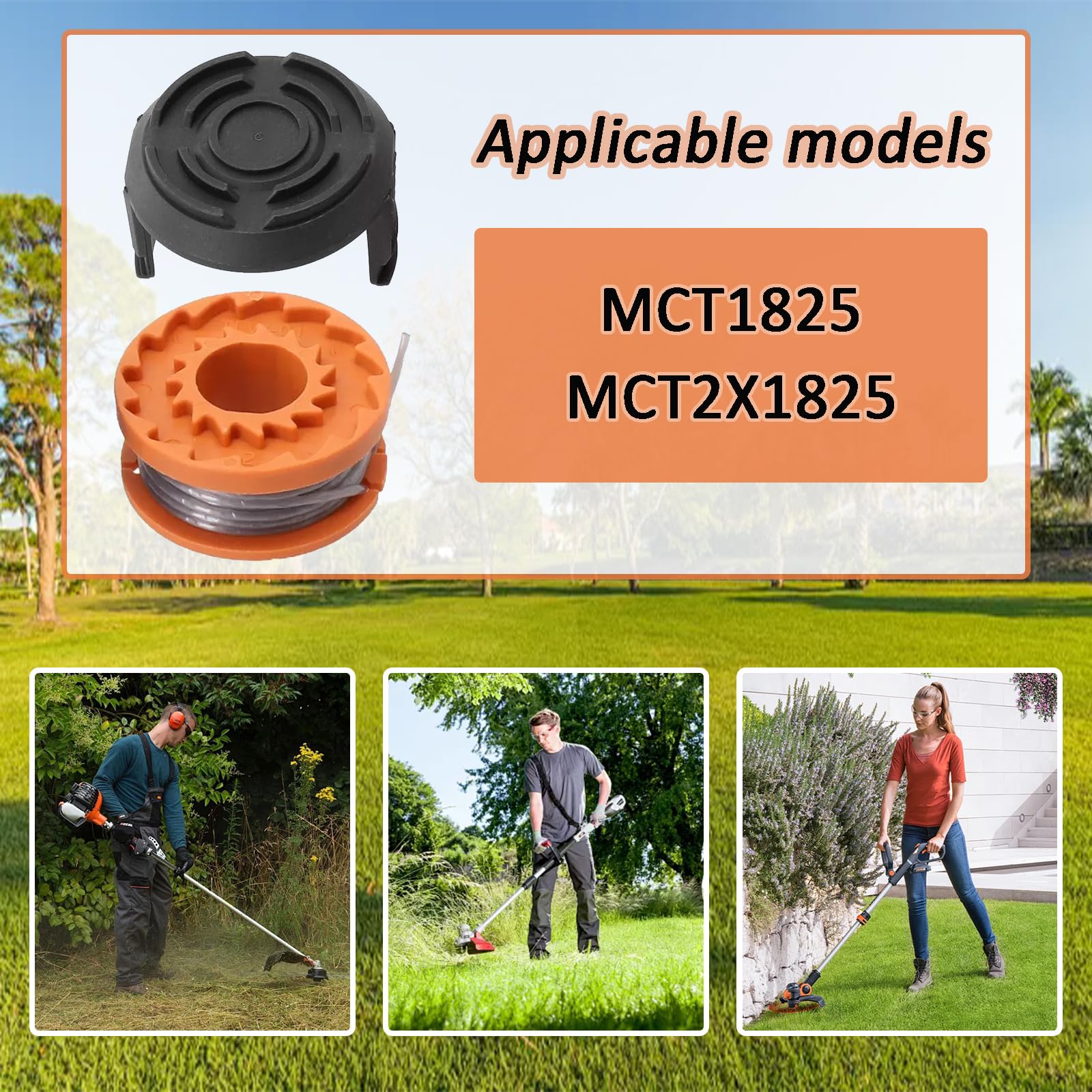 Fadenspule Mit Abdeckung Für McGregor MCT1825 Rasentrimmer – 2,5 M Schnur, 1,5 Mm, 6 Sets