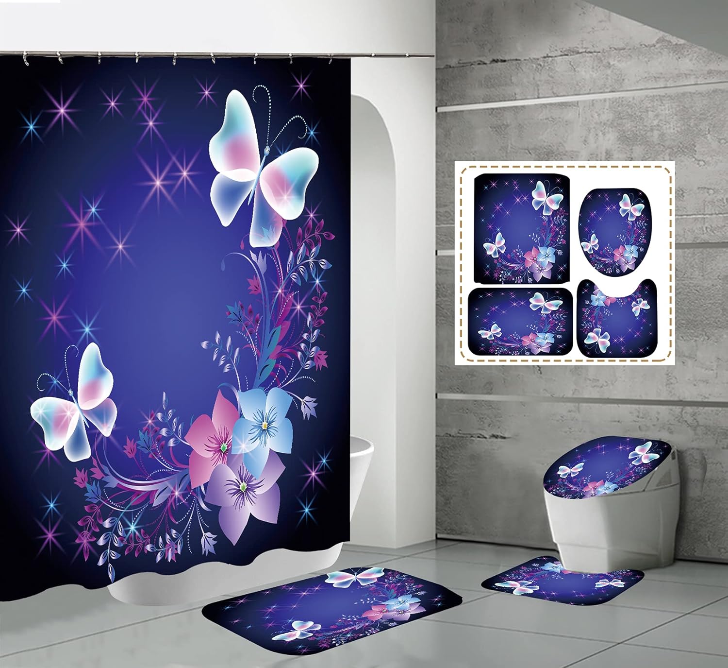 Purple Butterfly Bathroom Accessories – Rispa