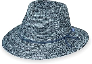 Women’s Victoria Fedora Sun Hat – UPF 50+, Adjustable, Packable, Mixed Denim