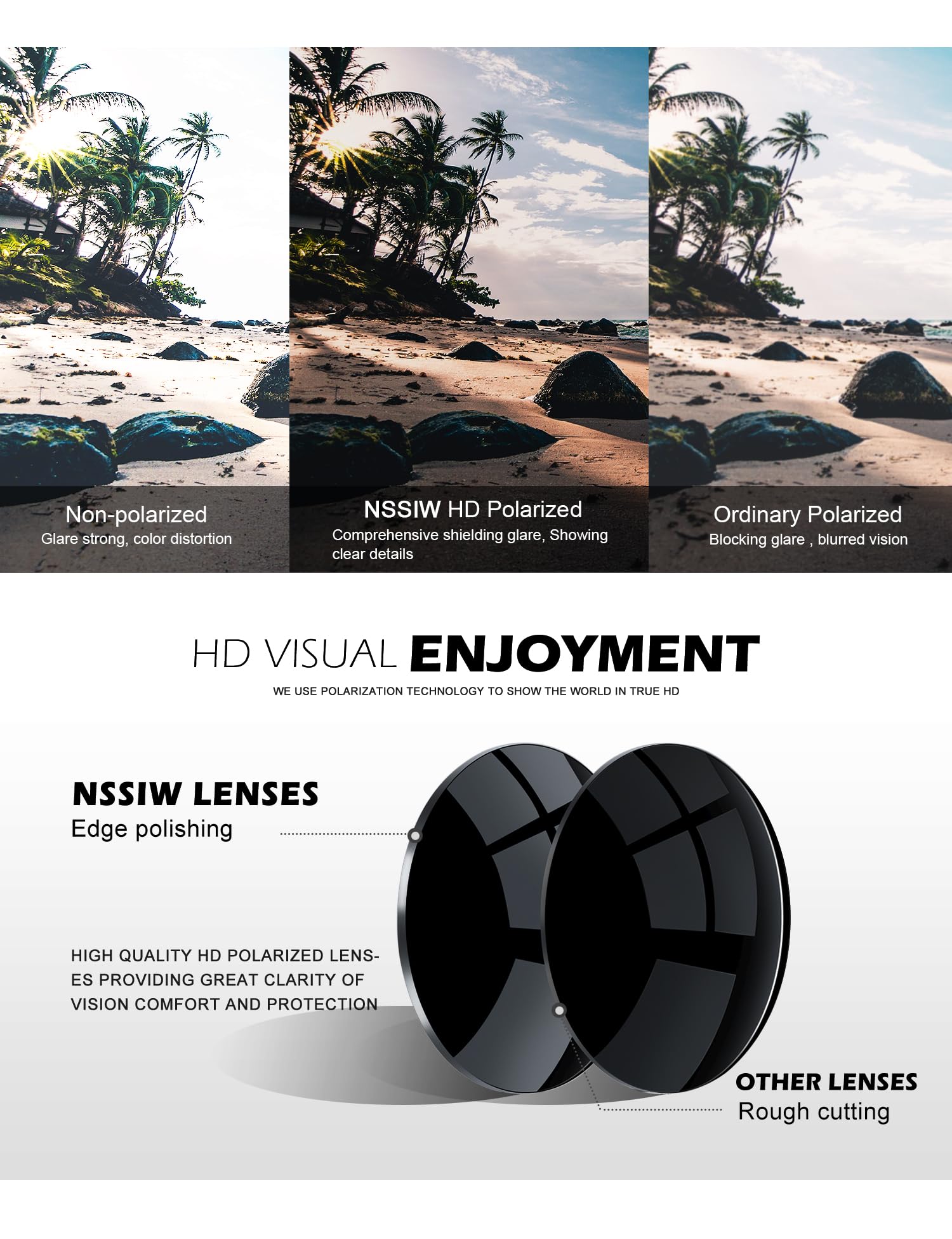 NSSIW Gafas de sol polarizadas para hombre: lentes de sol clásicos con protección UV para conducir, pescar, golf, 4 paquetes