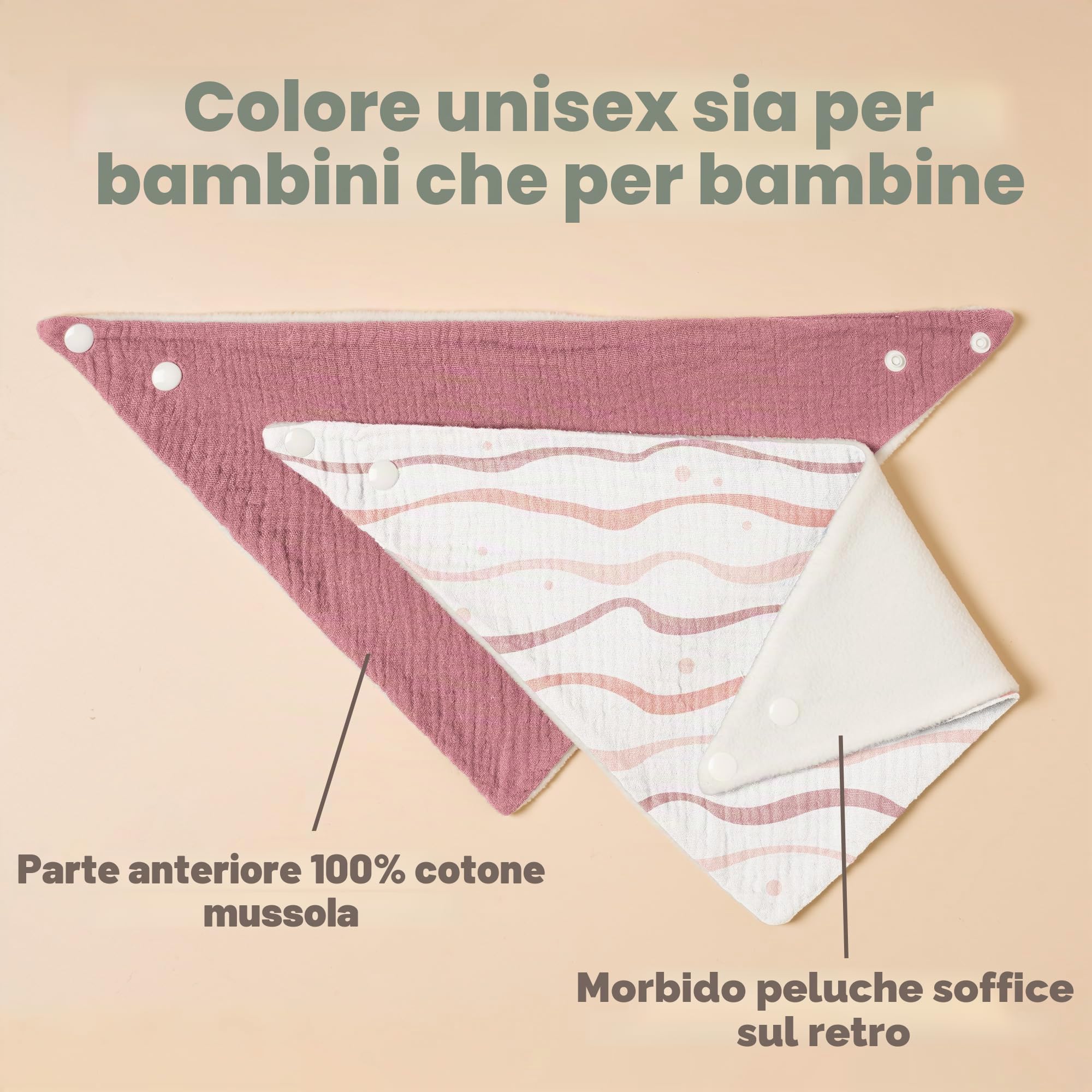 Susurration Bavaglino Neonato, Bavaglino Bambino Sciarpa Triangolo Bambino Sciarpa Mussola Bambino per Ragazzo e Ragazza, Sciarpa Bambino Regolabile 10 Pezzi