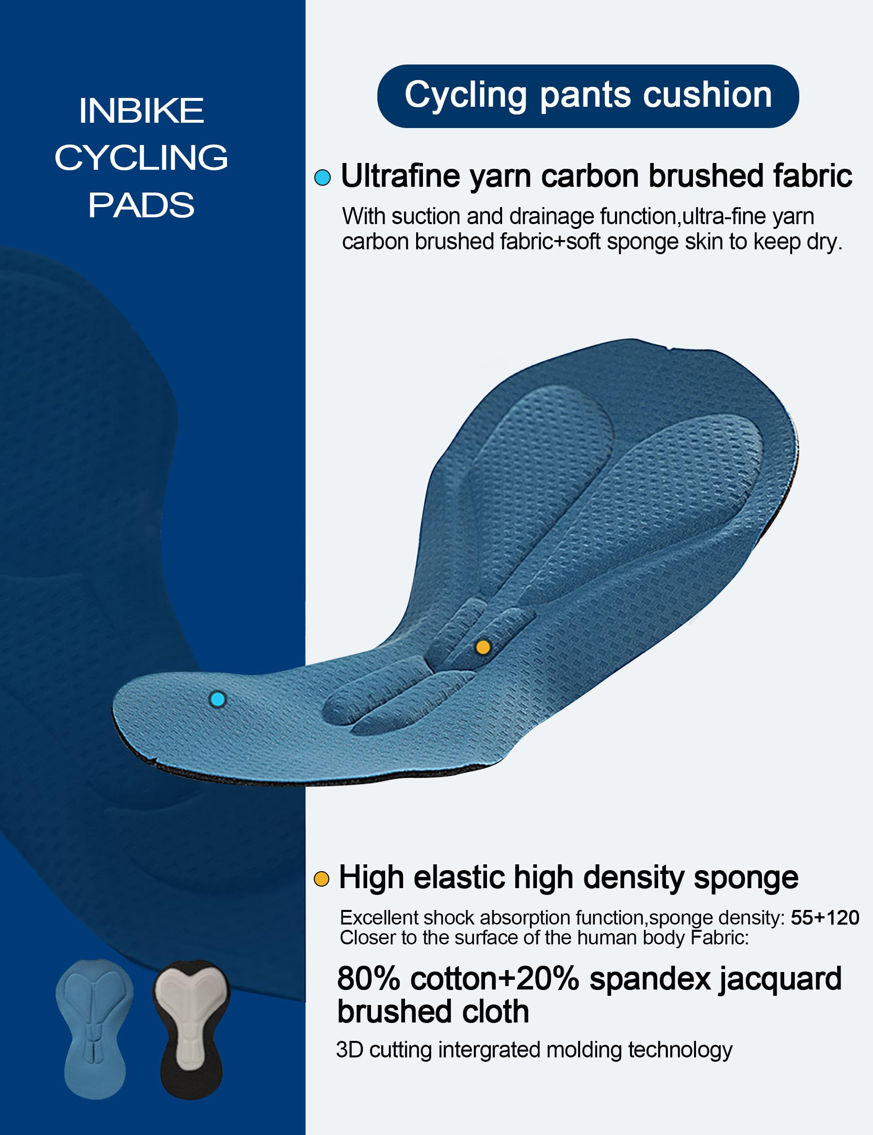 INBIKE Culotte Largo con Acolchado para Hombre Invierno de Forro Polar Térmico CR
