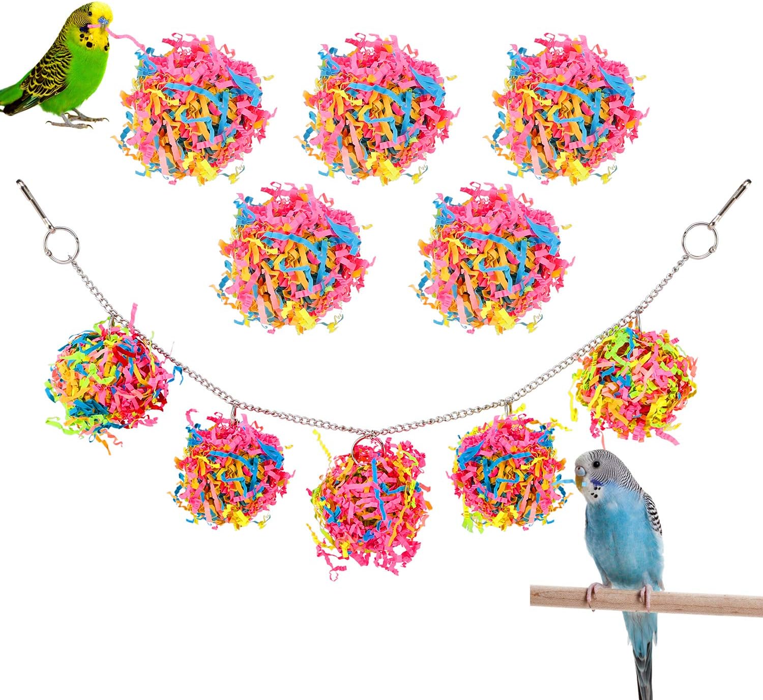 Download Amazon Com Pawaboo Bird Parrot Toys 10 Colored Paper Rattan Balls Bird Cage Hammock Hanging Swing Toy For Small Bird Parakeets Cockatiels Conures Budgie Lovebirds Hummingbird Finches Colorful Pet Supplies