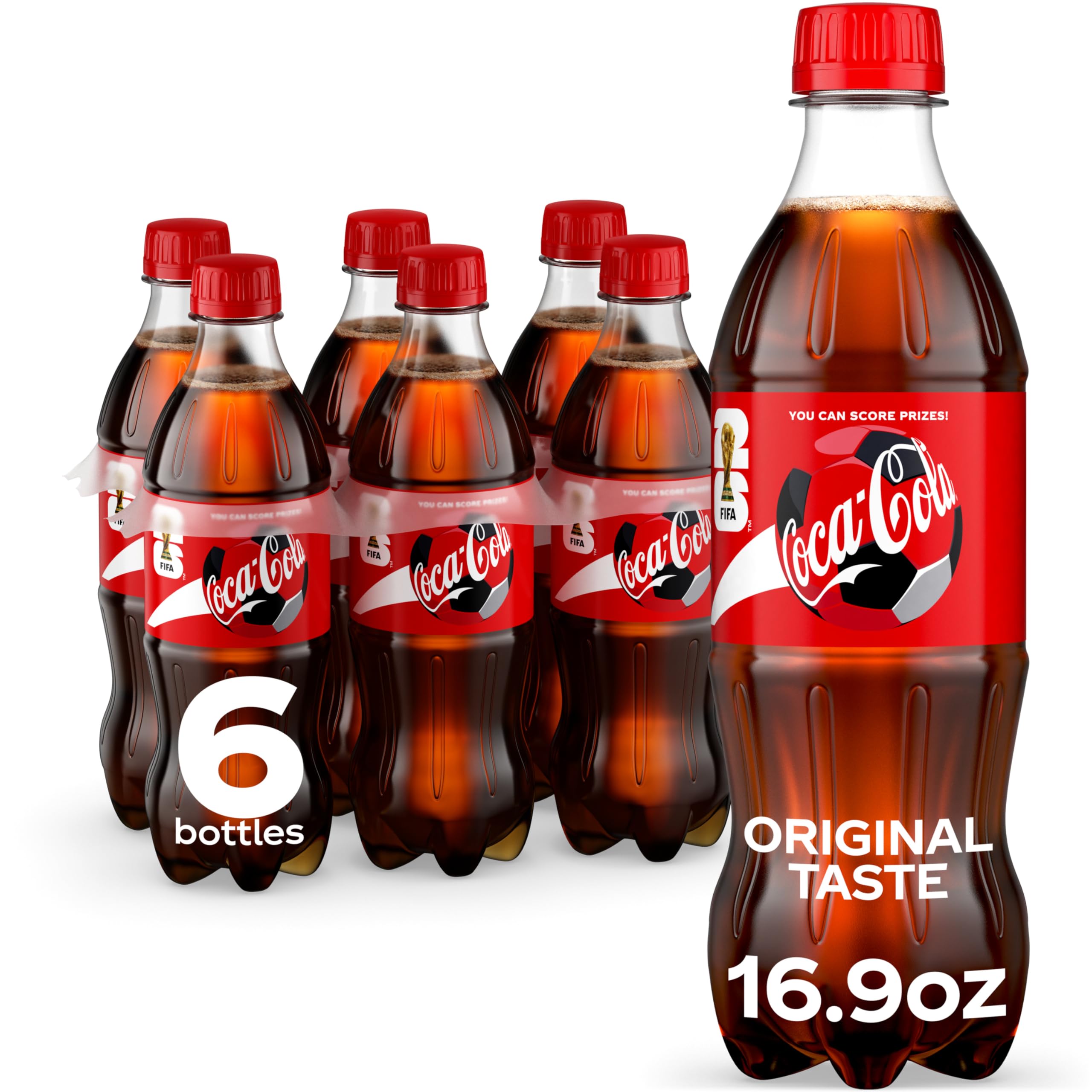 Coca-Cola Soda Soft Drinks, 16.9 fl oz Bottles, 6 Pack - Classic Cola Soft Drink Pack
