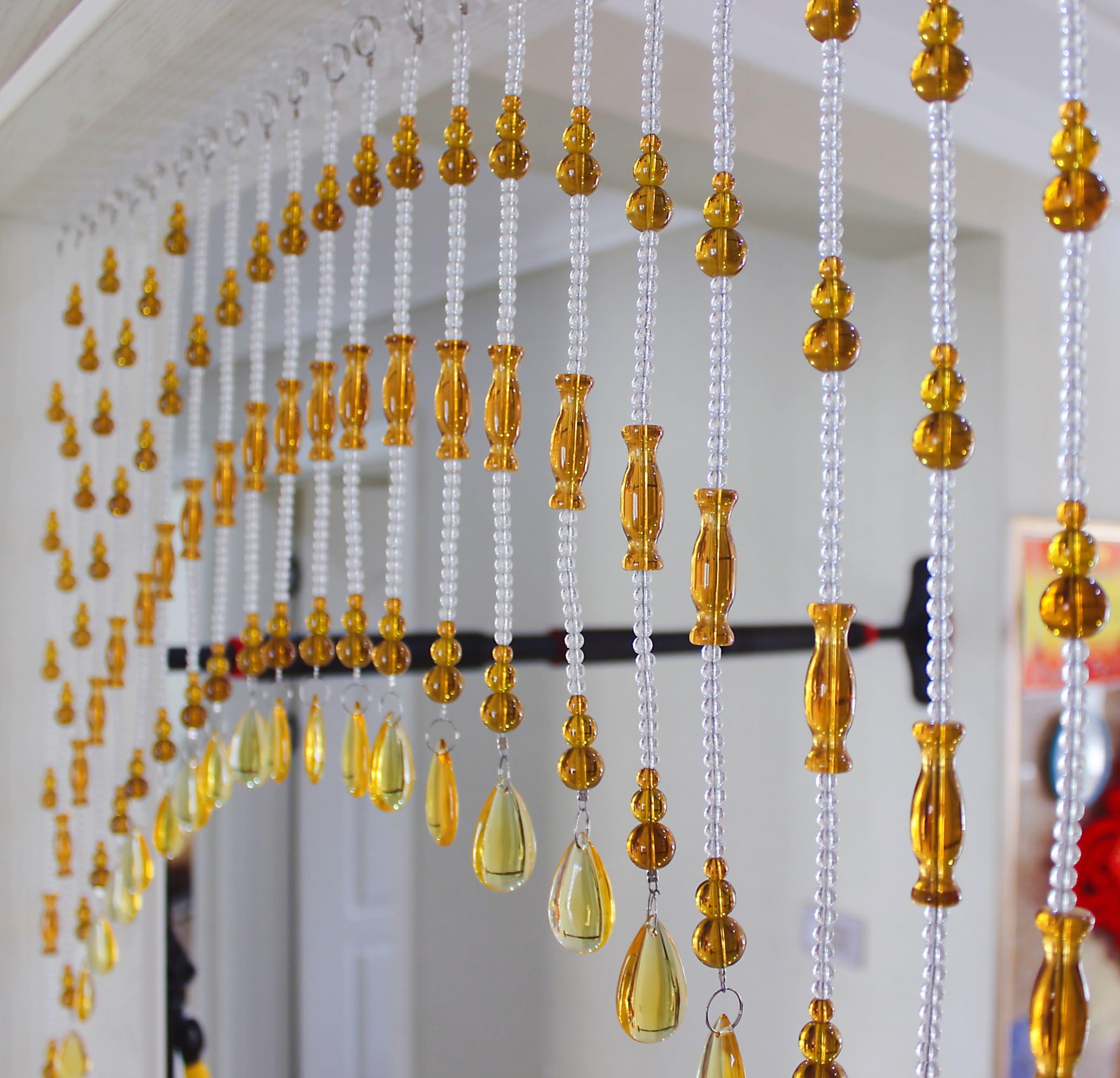 Guirlande Arquée En Cristal Pour Porte/fenêtre - 25 Cordes, Crochets Adhésifs Inclus - Décoration Intérieure