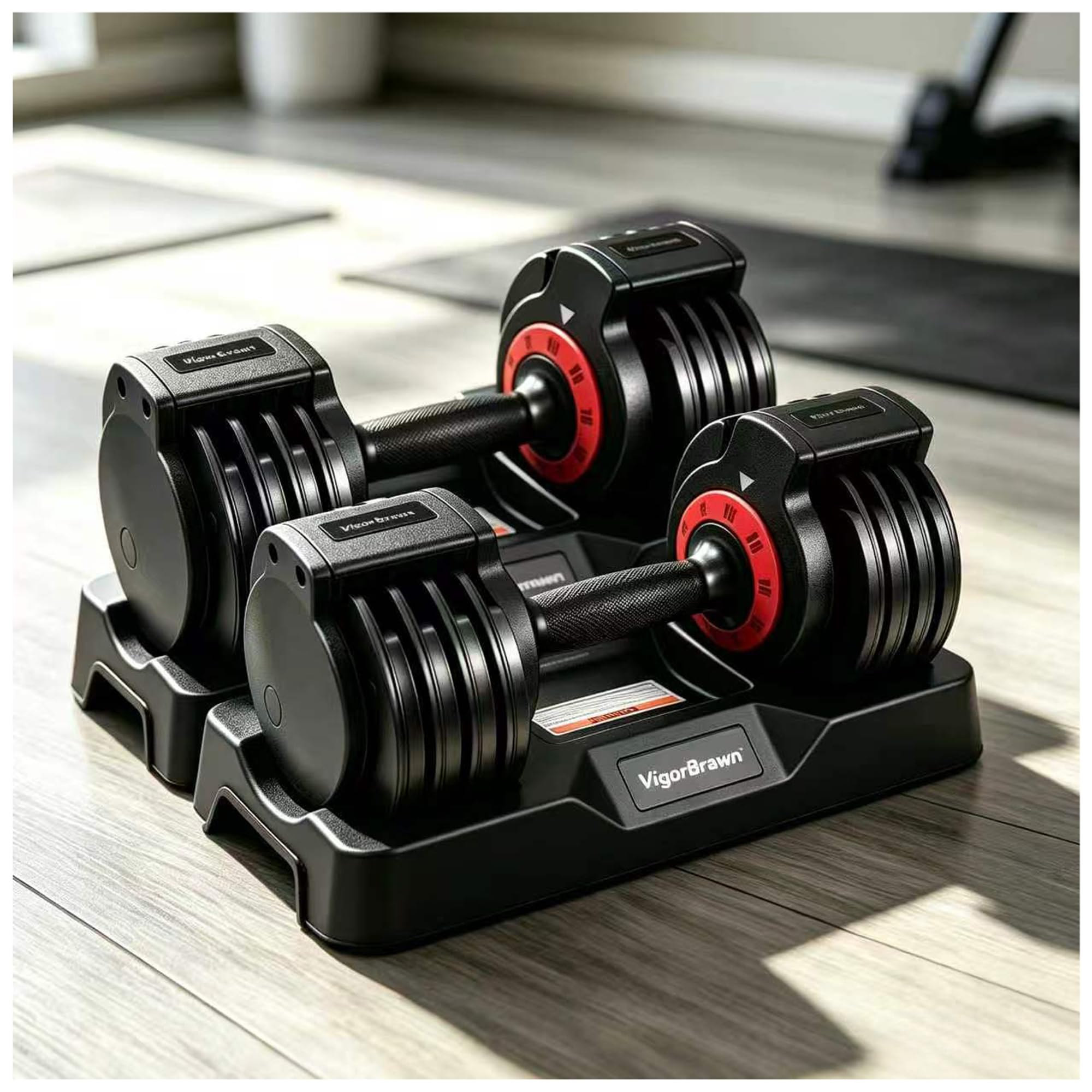 Adjustable Dumbbell Set Storage Case Included All Gender Home Gym Weights
