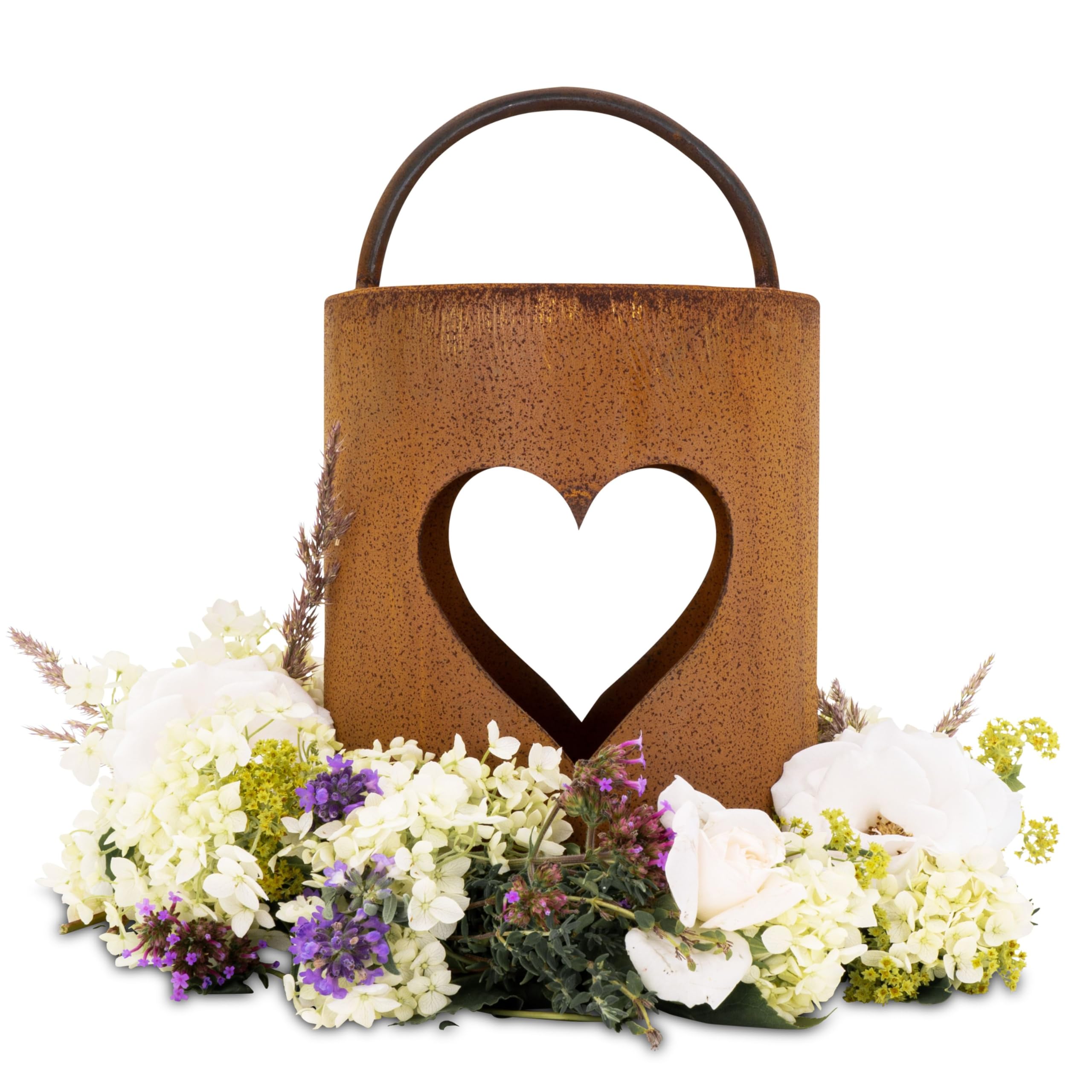 Rostikal Lanterna decorativa da giardino, stile vintage, 28 cm, effetto ruggine