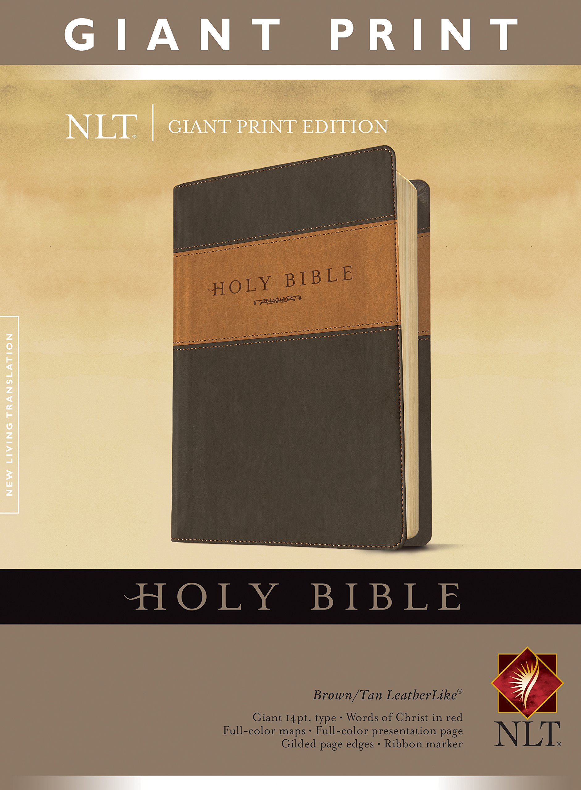 NLT Holy Bible, Giant Print, Tutone (Holy Bible, Giant Print: Nltse): New Living Translation, Brown, Tan, TuTone LeatherLike, Giant Print (400135)