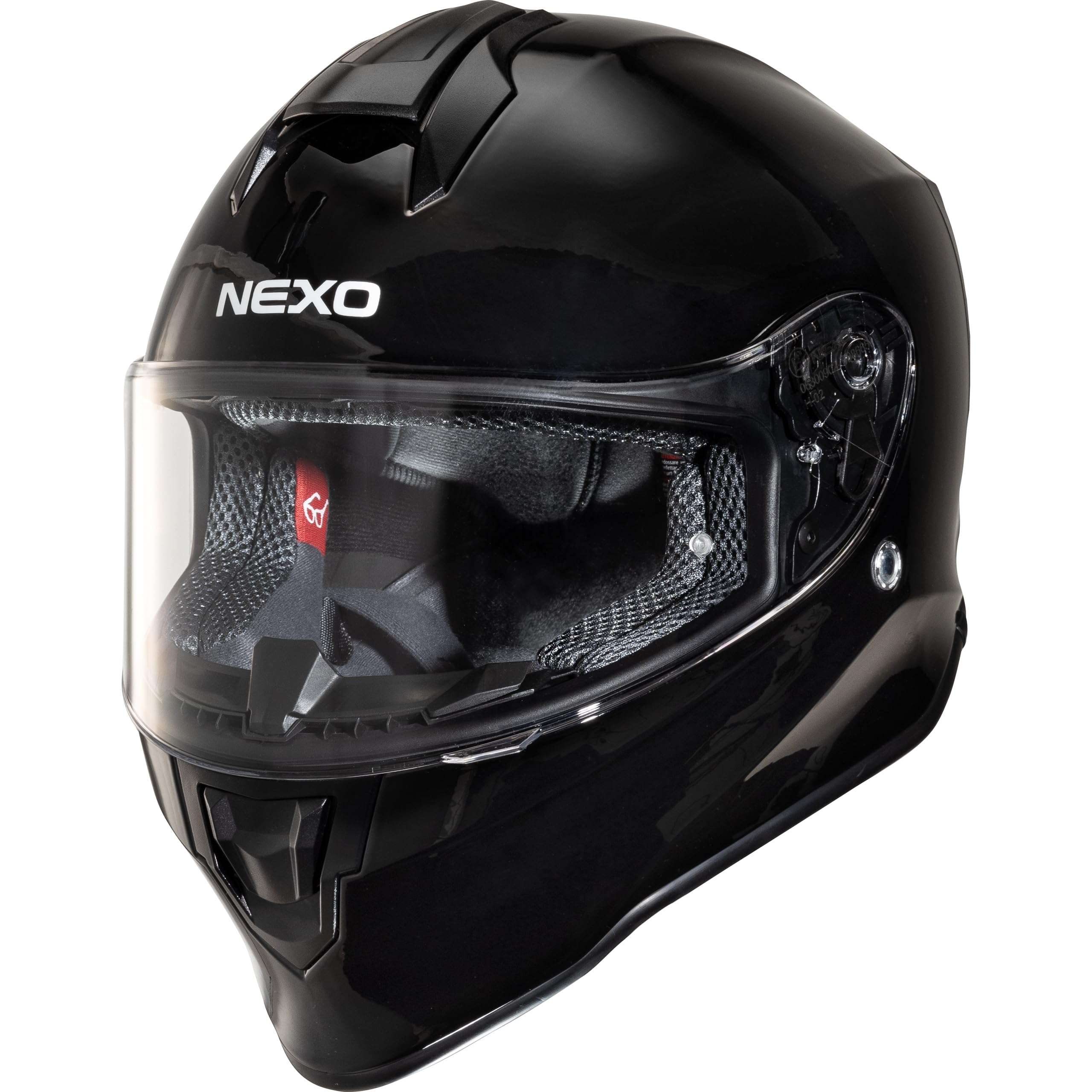 Nexo Integralhelm Basic III Motorradhelm Helm Motorrad Mopedhelm, herausnehmbares Komfortpolster, mehrfache Be-, Entlüftung, Nasen-, Kinnwindabweiser, klares Visier, Ratschenverschluss,