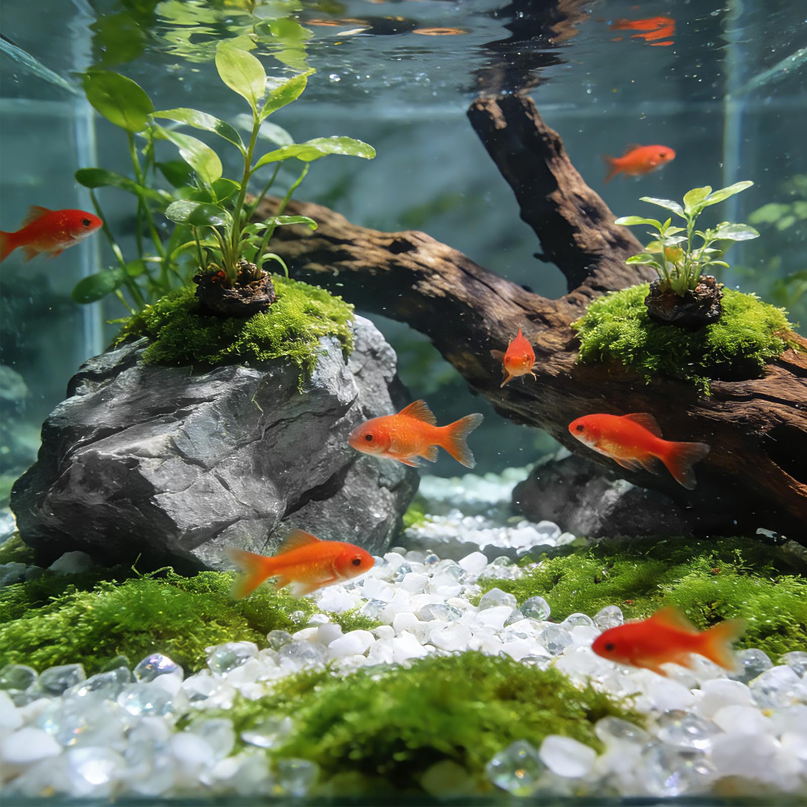 Pierres d'aquarium Mini Paysage Naturelles Seiryu Stone 3cm à 6 cm Mini Paysage 1 Kg Pierres Aquarium Décor Paysage Paludarium Habitat Amphibien