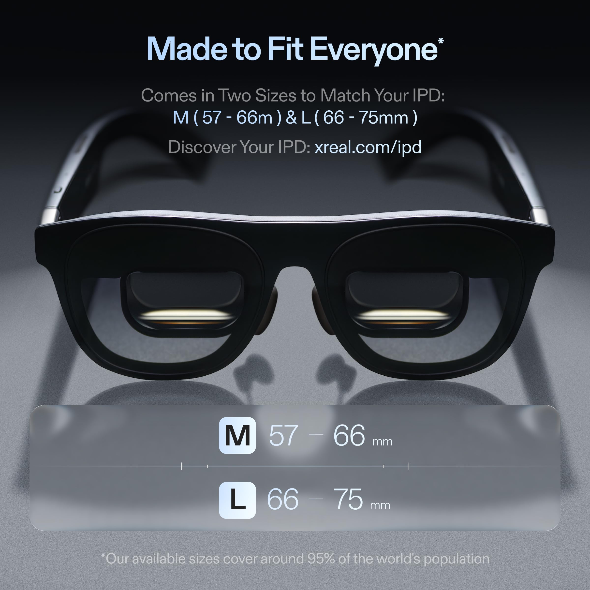 XREAL One Pro AR Glasses with X1 Chip, Native 3 DoF, X-Prism Optics, 57°FOV 171" 120Hz FHD Display, Sound by Bose, XR Glasses for iPhone 16, Steam Deck, ROG, Mac, PC, Android & iOS L (IPD 66-75mm)
