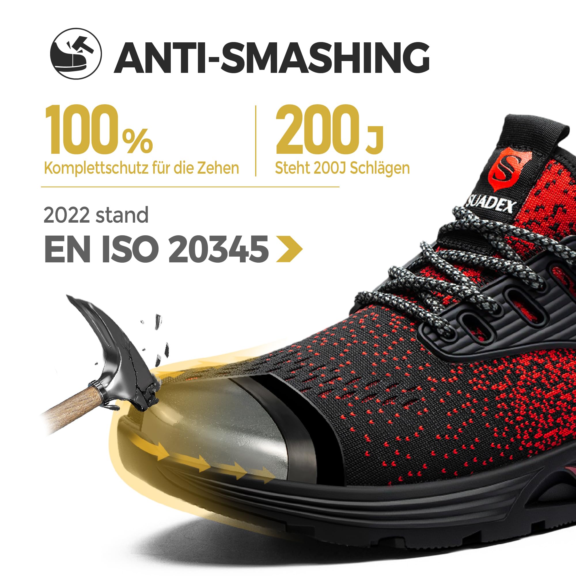 SUADEX Scarpe Antinfortunistiche Uomo Donna Scarpe Leggere Sportive Confortevoli Antiscivolo e Traspiranti 37-48 EU