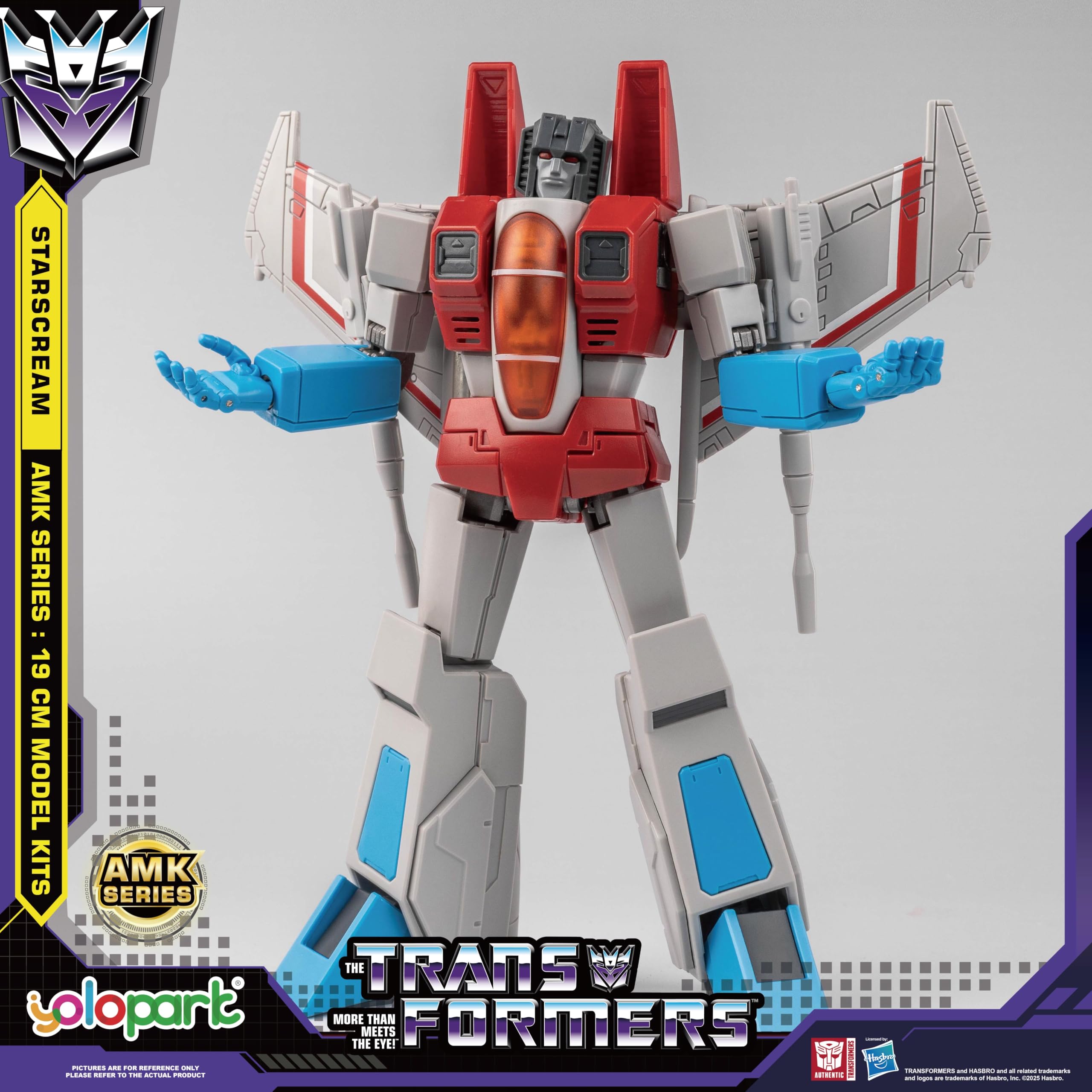 YOLOPARK Starscream Transformers Zabawki, seria AMK Transformers G1 Figurki akcji, 19 cm wysoce składane Zabawki z Decepticons dla dorosłych chłopców i dziewczynek, bez możliwości przekształcania
