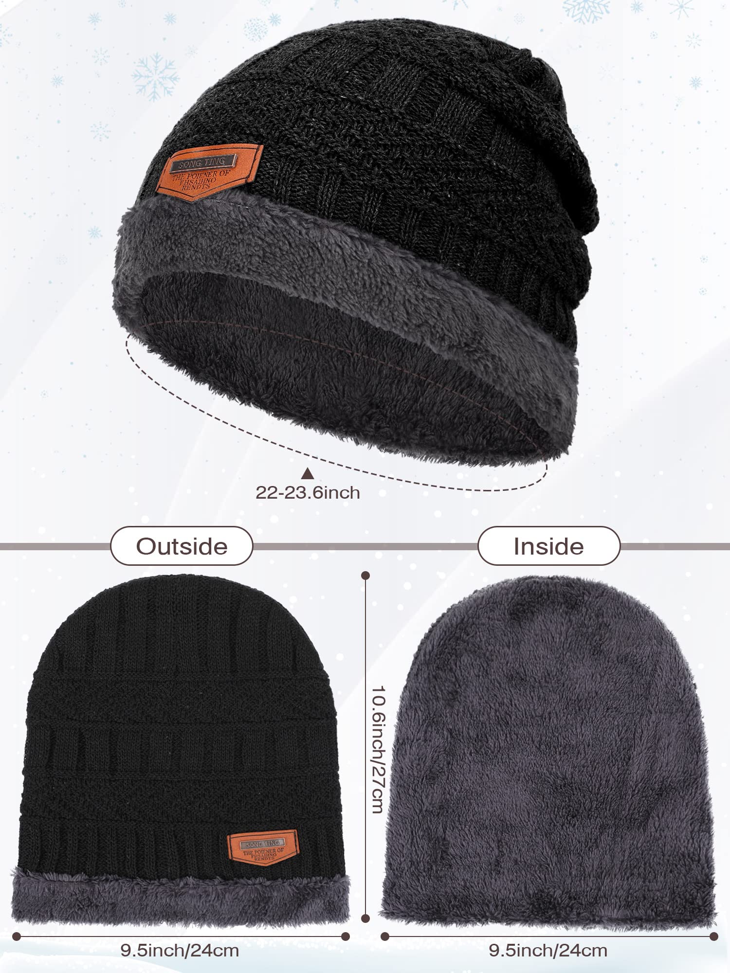 Kigeli 24 pz inverno Beanie Bulk per uomo donna, interno in pile caldo cappello donazioni senza casa spessa teschio berretto invernale lavorato a maglia Beanie, nero, blu navy, rosso, grigio, caffè,