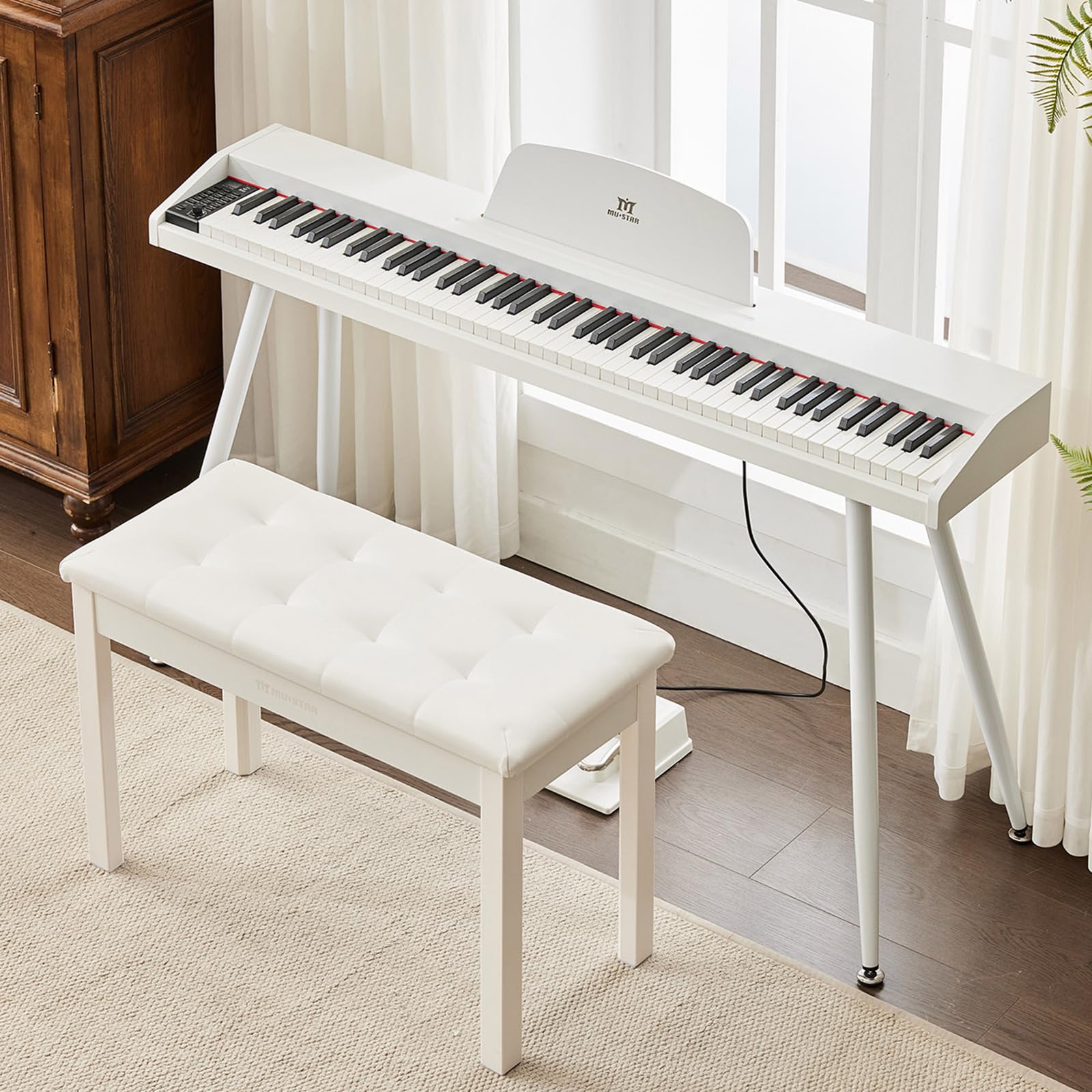 MUSTAR Digital Piano 88 Weighted Keys with Piano Stool