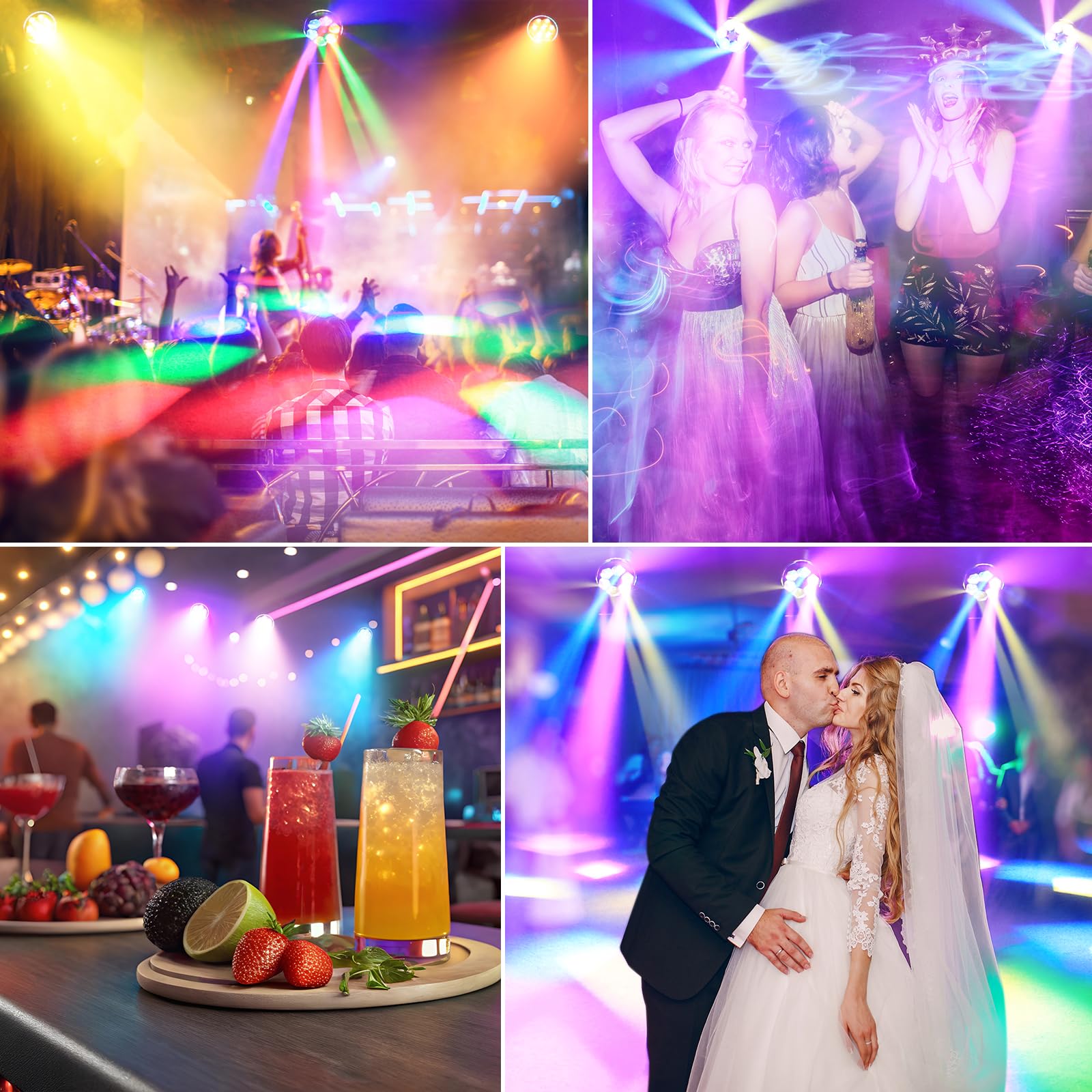 300W Testa Mobile Luce di Festa RGBW LED, Wash Palcoscenico Lampada a Spot Beam Zoom Luce spettacolo DMX512 Strobo Z-asse 360° Rotazione infinita per Discoteca DJ Natale Matrimonio