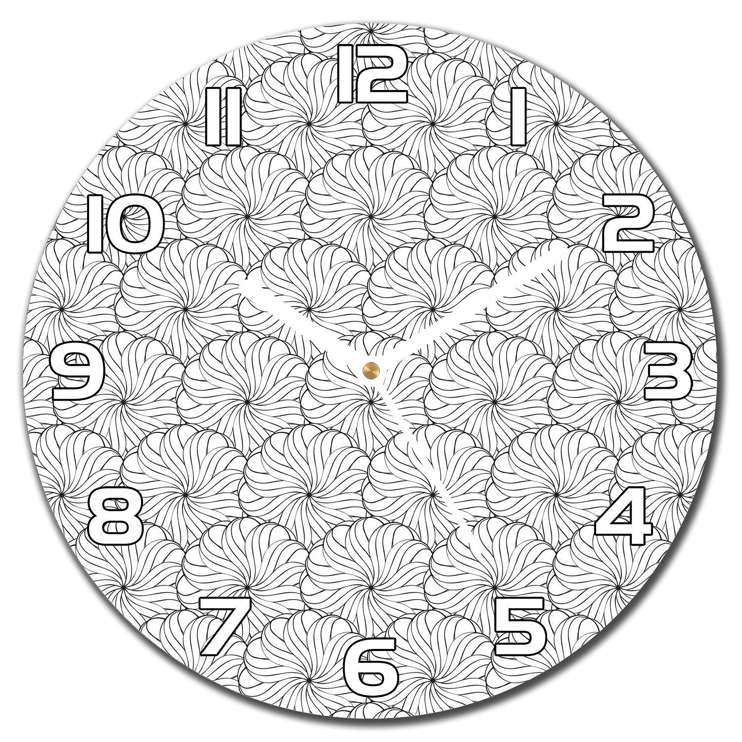 Horloge en verre Coloray 30 cm en verre de sécurité au design géométrique pour salon moderne