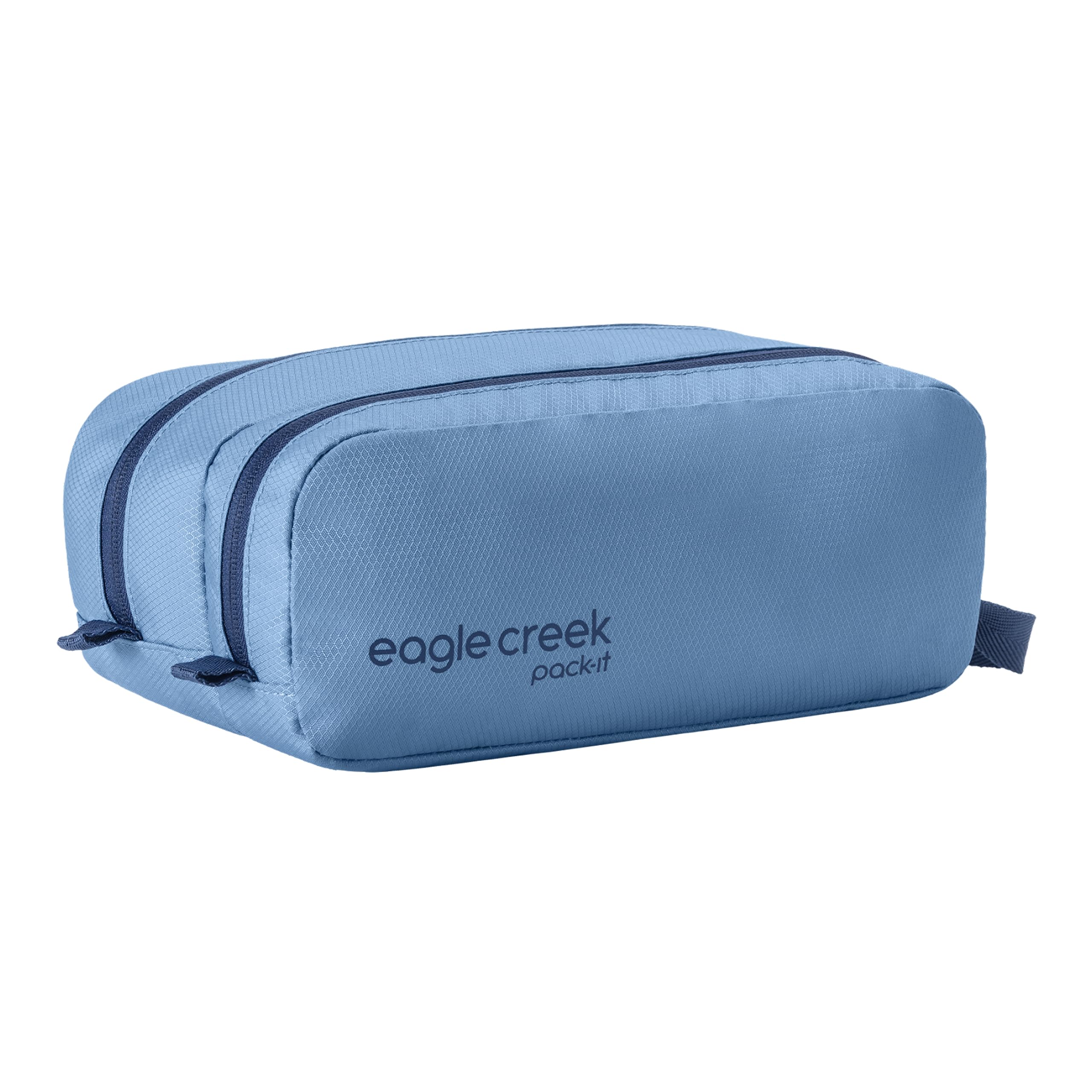 Eagle Creek Pack-It Reveal Quick Trip, Blue Dawn | Dual-Compartment Toiletry Bag for Travel, Full-Length Zipper Compartments, Recycled Fabric Construction, Water-Resistant