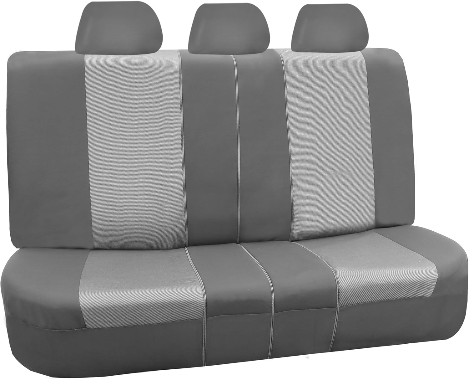 FH Group Full Set Cloth Car Seat Covers - Universal Fit, 1-Piece Front Seat Covers, Airbag Compatible, Split Bench Rear Seat Cover, Washable Seat Cover for SUV, Gray/Black