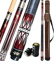 Tai ba cues Pauta de sinuca, ponta de couro multicamadas de 13 mm, 147 cm, revestimento de linho, madeira de maple canadense profissional bilhar bilhar taco de 540-595 g (selecionável)