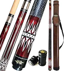 Tai ba cues Pauta de sinuca, ponta de couro multicamadas de 13 mm, 147 cm, revestimento de linho, madeira de maple canadense profissional bilhar bilhar taco de 540-595 g (selecionável)