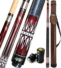 Tai ba cues Pauta de sinuca, ponta de couro multicamadas de 13 mm, 147 cm, revestimento de linho, madeira de maple canadense profissional bilhar bilhar taco de 540-595 g (selecionável)
