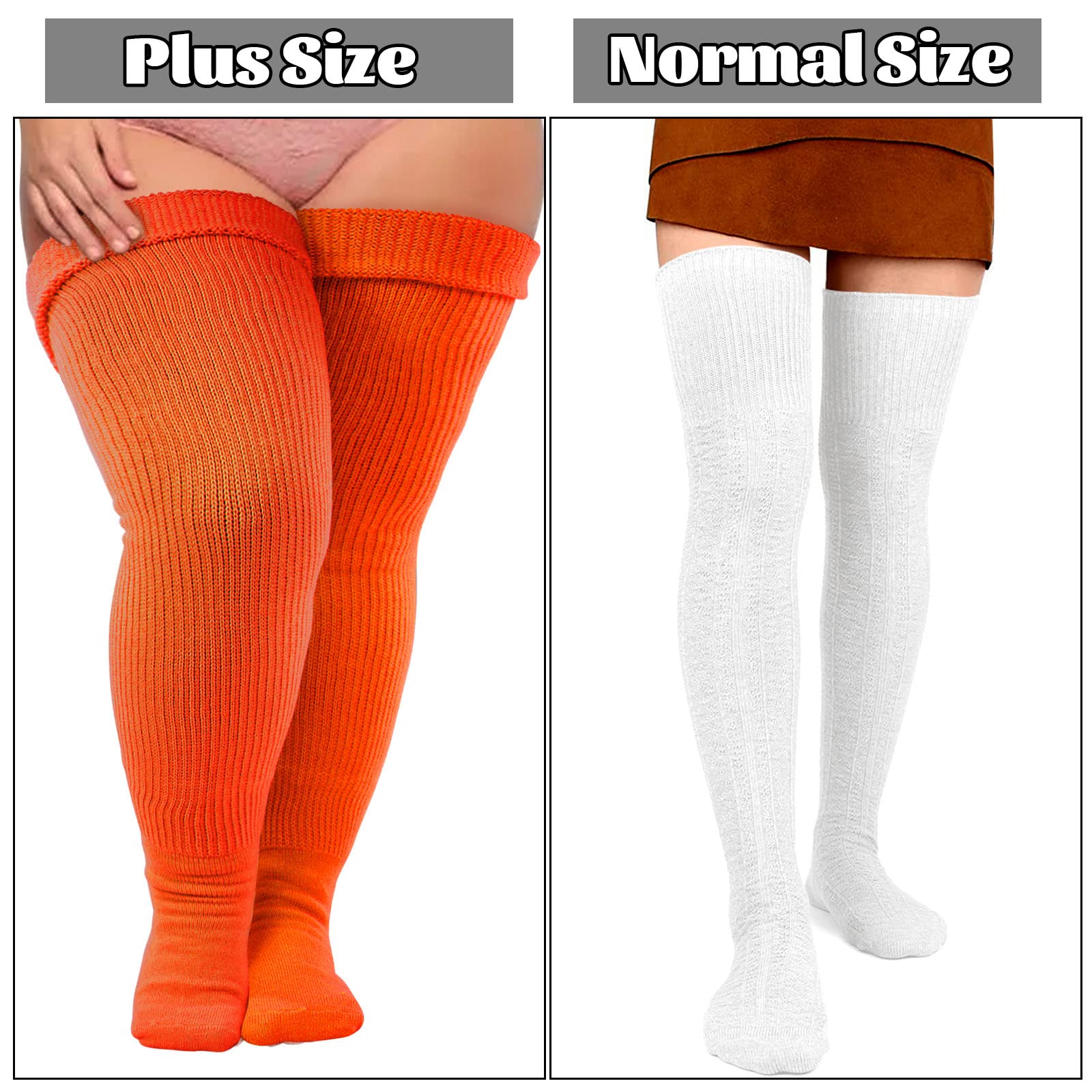 Neoviancia Talla Grande Hasta El Muslo Calcetines altos de talla grande Mujer