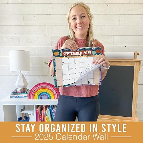 Miniatura 5 de Calendario de pared grande retro 2024-2025  Calendario de pared de 18 meses 2024-2025, calendario mensual de pared 2024 grande, calendario de pared