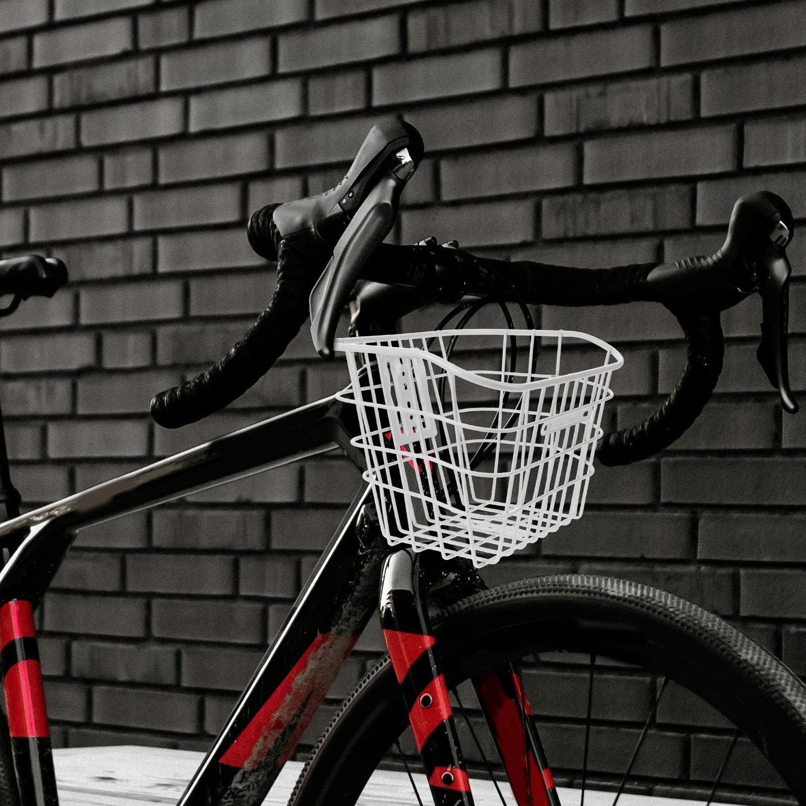 ifundom Fahrradkorb Frontkorb für Elektrofahrrad Robuster Metallkorb Weiß Kompatibel Multifunktional für Transport von Lebensmitteln und Haustierbedarf