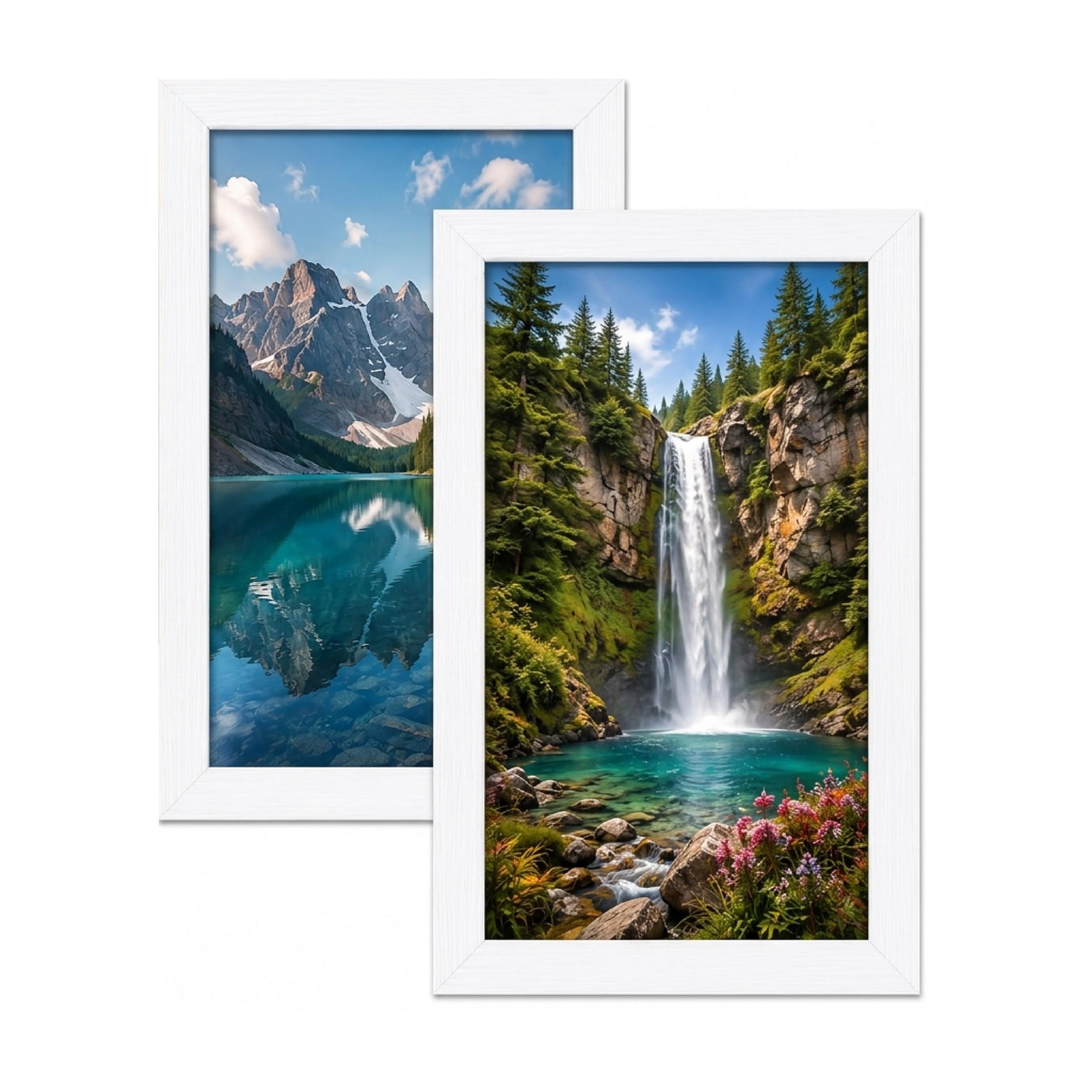 2 Pack 40X60cm WHITE Engineered Wood and Plexiglass, 600x400mm Photo Frames Photo Frame Dual Orientation Landscape or Portrait, pack of 2 Picture Frame Wall Hanging Display Photos (White, 40x60cm)