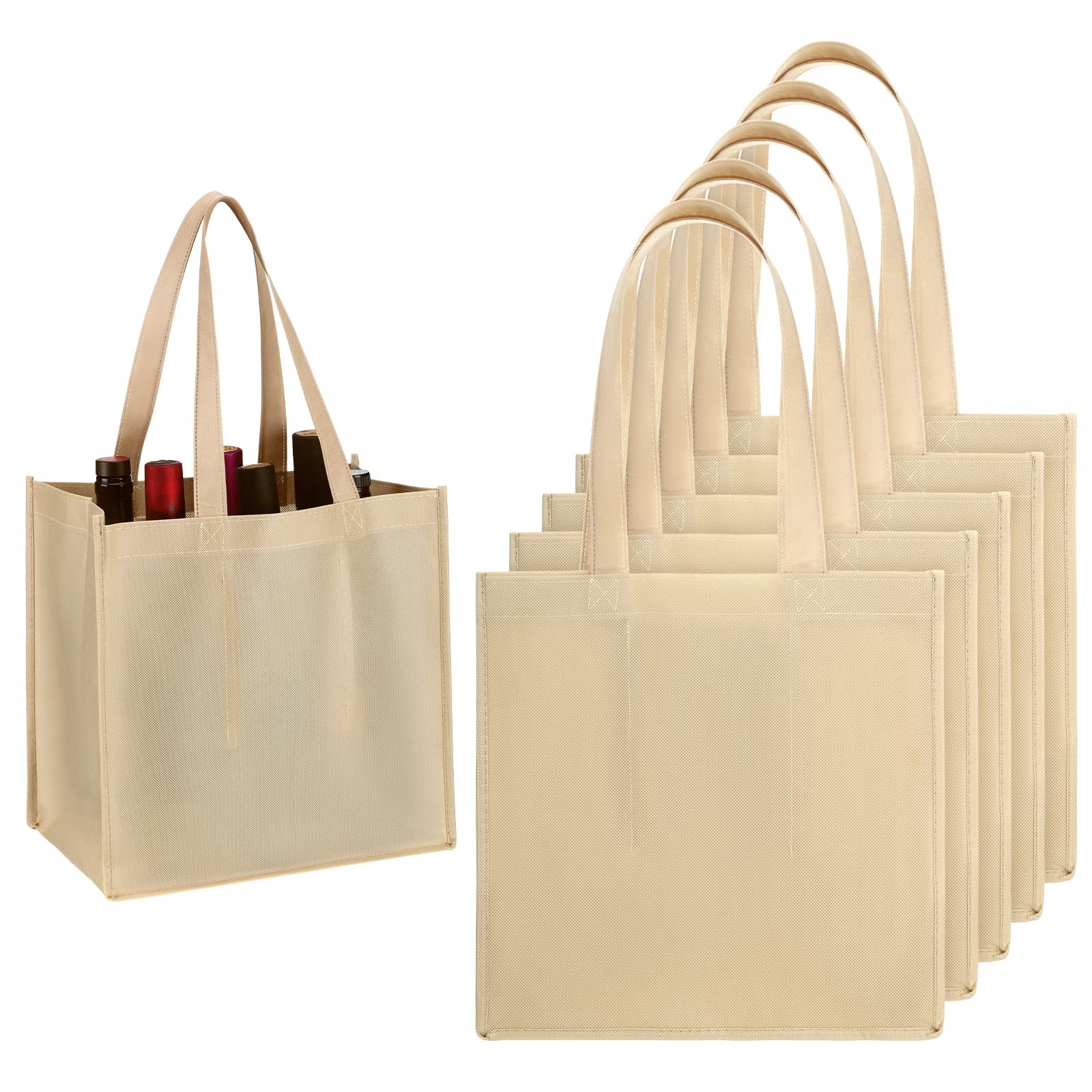 Hoolerry 24 Stuks Canvas Wijn Tas Met Handvat Sublimatie Lege Fles Gift Tote Herbruikbare Wasbare Wijn Carrier Tote, Zoals te zien op de foto's, as shown in the pictures, Modern design